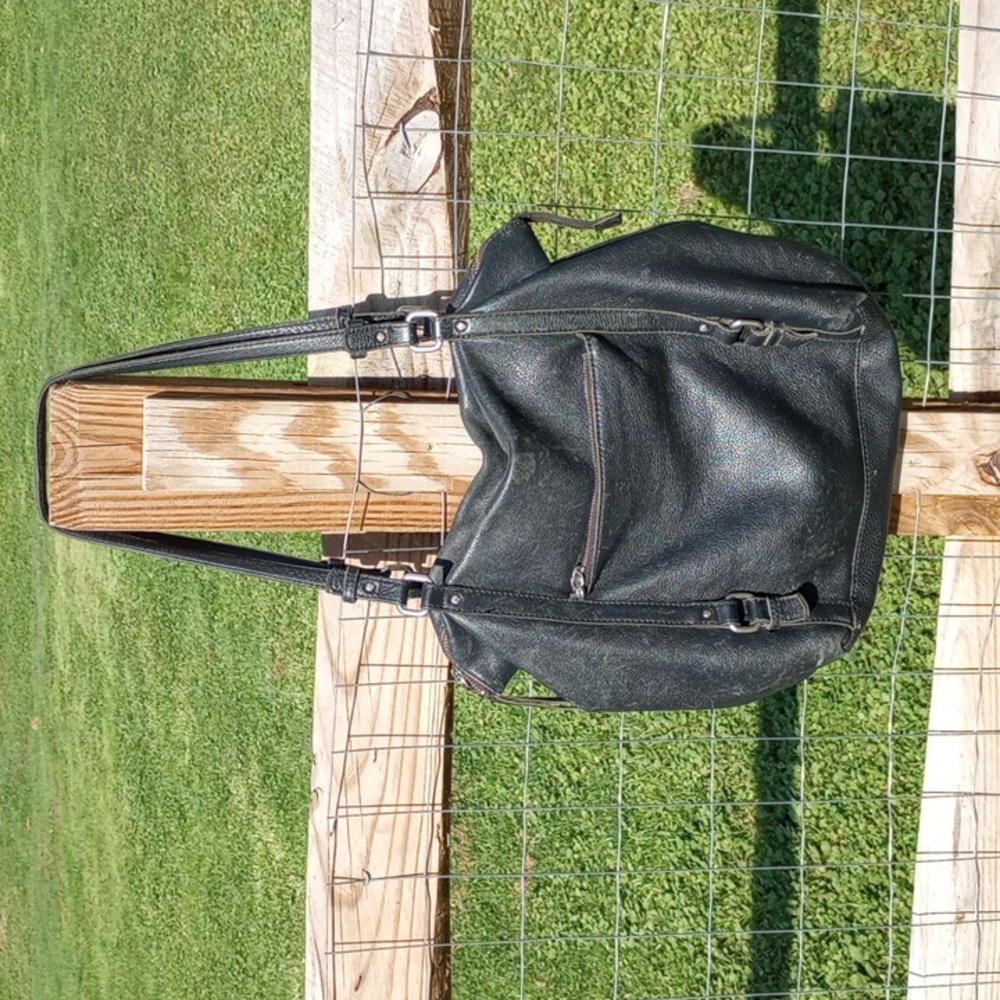 Large "Happy & Free" Leather Purse